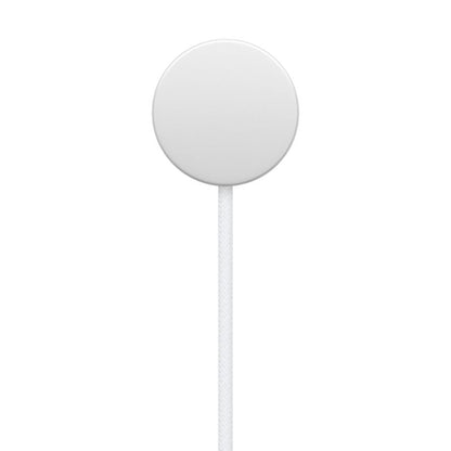 White Apple Watch Magnetic Fast Charger to USB-C Cable (1m) on a white background