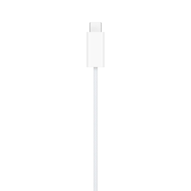 White USB-C to Lightning adapter on a white background