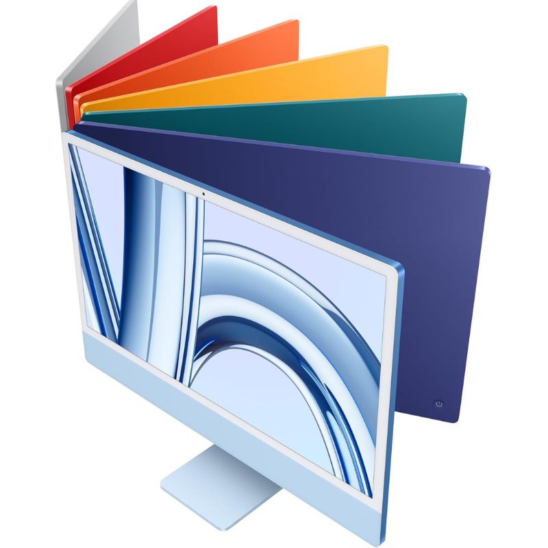 Colorful folders stacked on a computer monitor with a white background