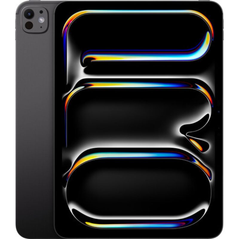 Apple iPad Pro 11 M4 Chip 8GB RAM 256GB WiFi + Cellular-MVW13LL/A with abstract design on a black background