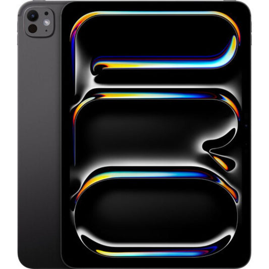 Apple iPad Pro 11 M4 Chip 8GB RAM 256GB WiFi + Cellular-MVW13LL/A with abstract design on a black background