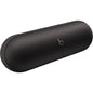 Black cylindrical speaker with Beats logo on a white background