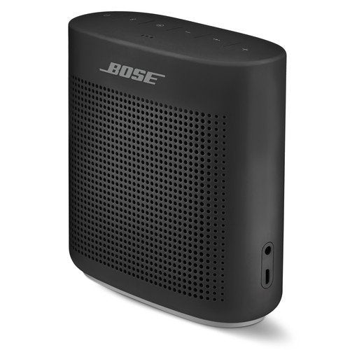Black Bose speaker on a white background