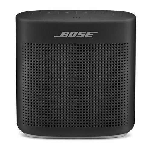 Black Bose speaker on a white background