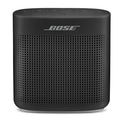 Black Bose speaker on a white background