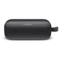 Black Bose portable speaker on a white background