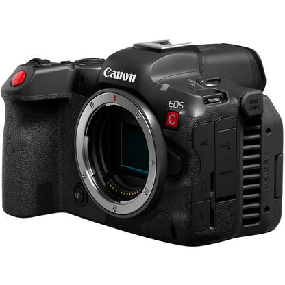 Canon EOS camera body on a white background