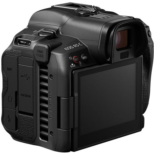 Black Canon EOS C70 camera on a white background