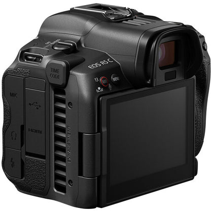 Black Canon EOS C70 camera on a white background