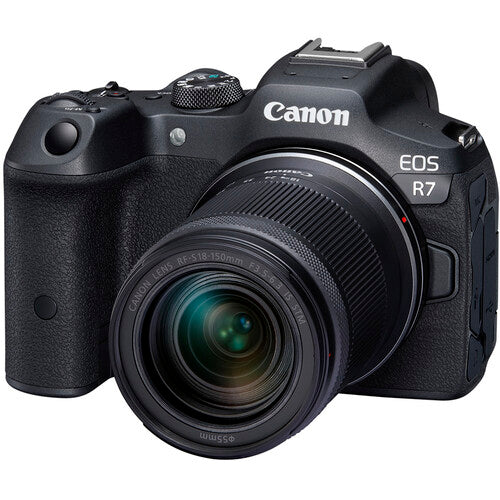 Canon EOS R7 camera on a white background