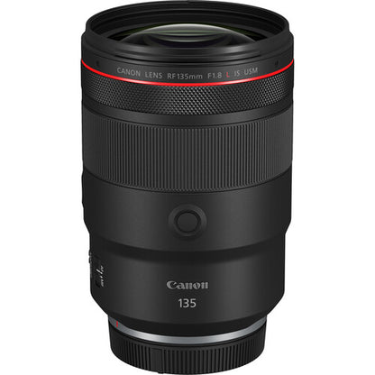 Canon RF 135mm lens on a white background