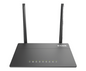 D-Link router with antennas on a white background