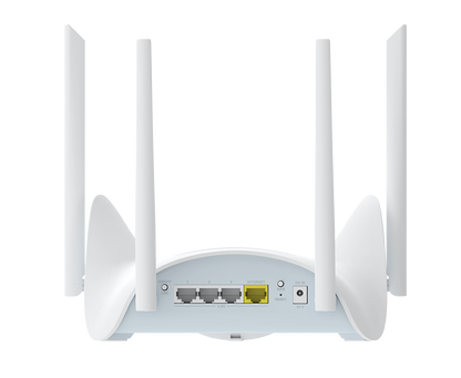 Wireless D-Link BE3600 Wi-Fi 7 Dual-Band Mesh Router - DIR-BE364K with multiple antennas on a white background