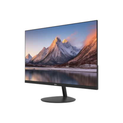 Monitor displaying a mountain landscape on a white background
