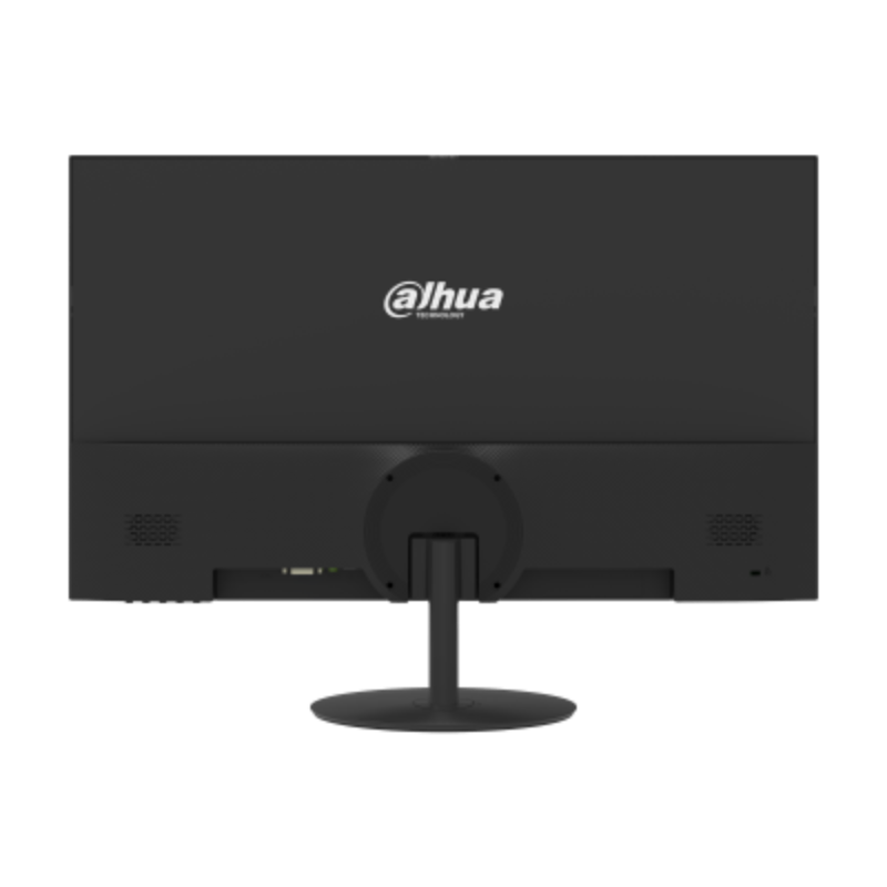 Black monitor with Dahua logo on a white background