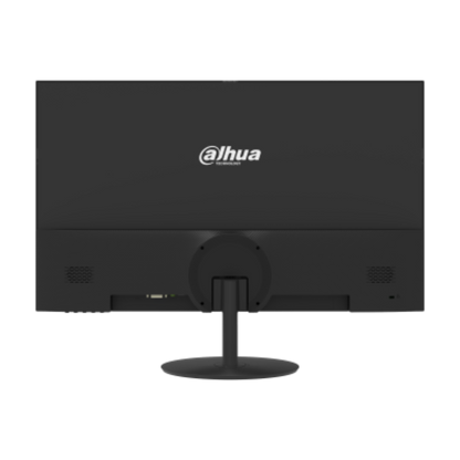 Black monitor with Dahua logo on a white background