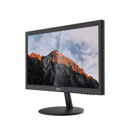 Monitor displaying a mountain landscape on a white background