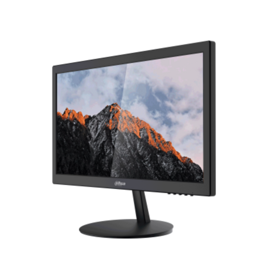 Monitor displaying a mountain landscape on a white background