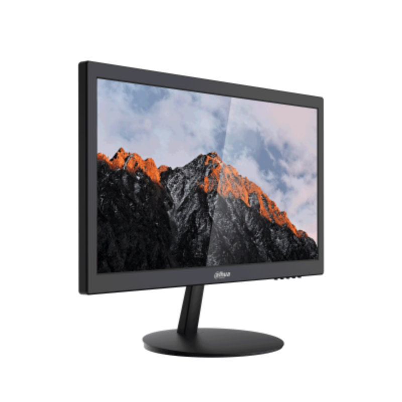 Monitor with a scenic display on a white background