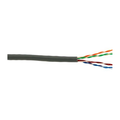 D Link Cat6 UTP 24AWG PVC Cable Roll 305m-NCB-C6UGRYR-305-24-E with colored wires on a white background