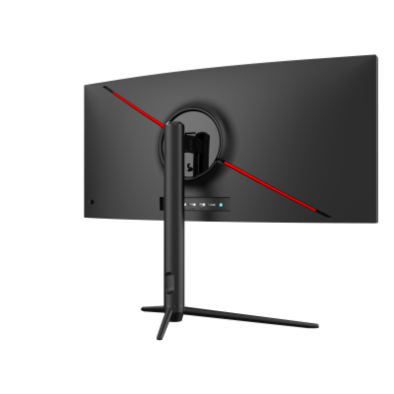 Gaming monitor with a black stand on a white background