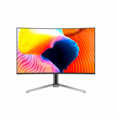 Monitor with a colorful display on a white background