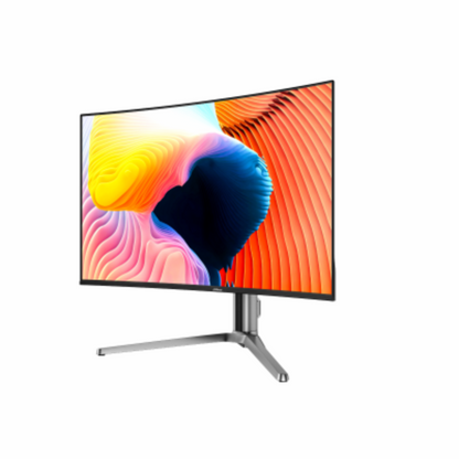 Monitor with colorful display on a white background