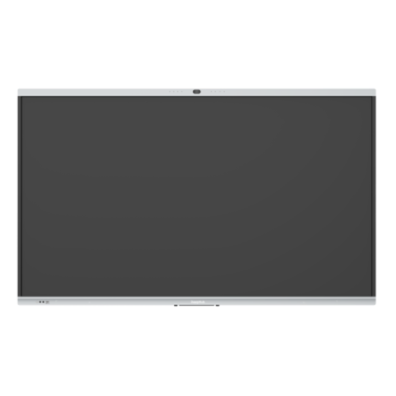 Large black electronic display screen on a white background