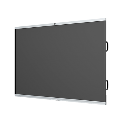 Large black electronic display screen on a white background