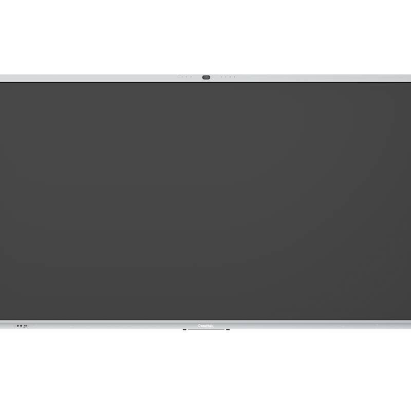 Large black screen on a white background