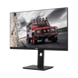 Monitor displaying an image of a red off-road vehicle on a white background