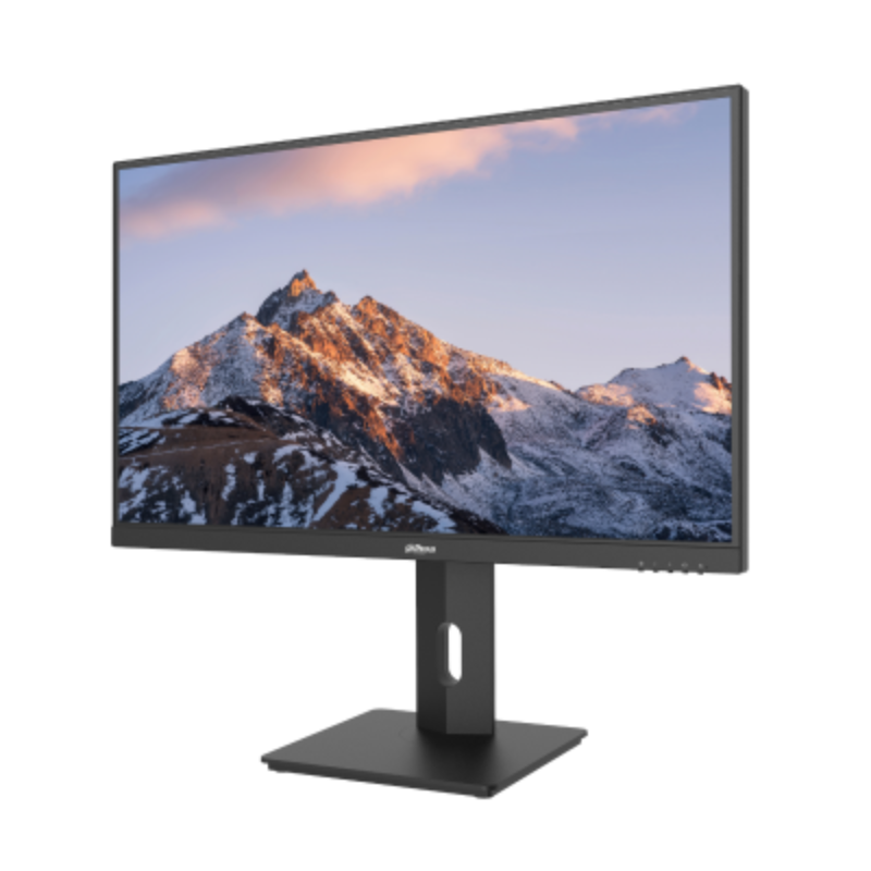 Monitor displaying a mountain landscape on a white background