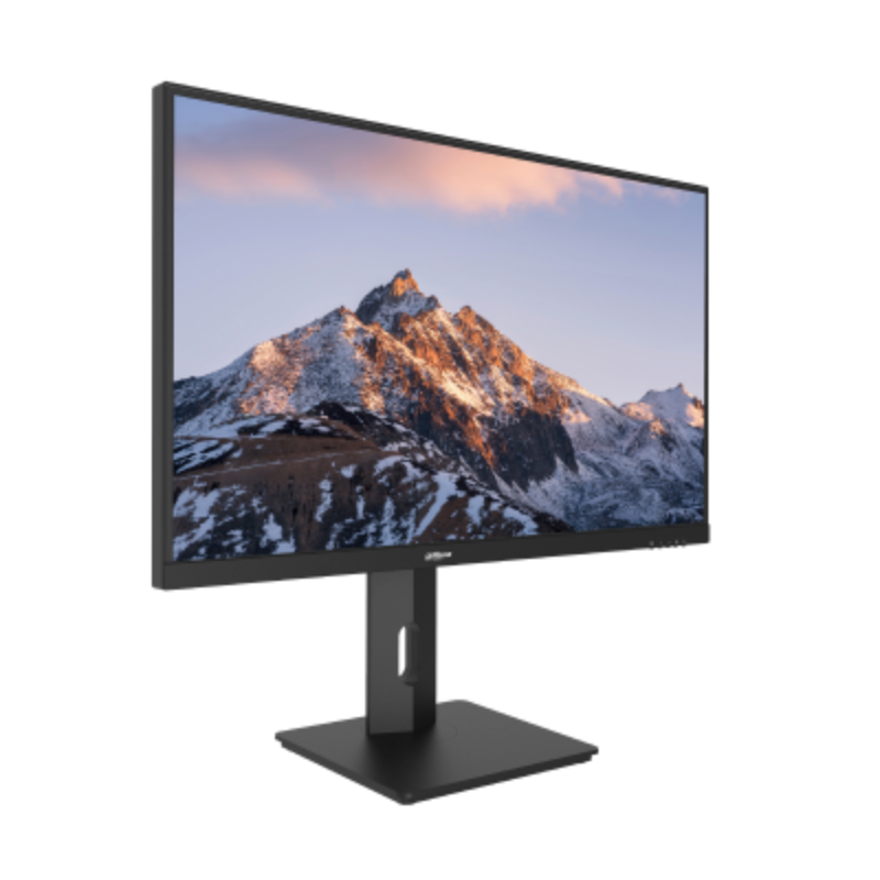 Monitor displaying a mountain scene on a white background
