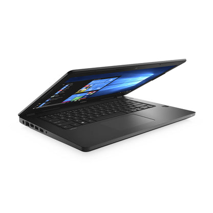 Black laptop on a white background