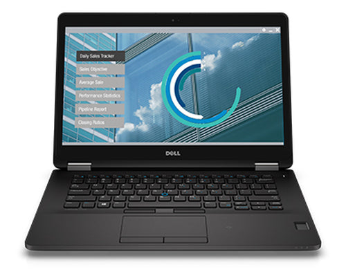 Black Dell laptop with a software interface on the screen