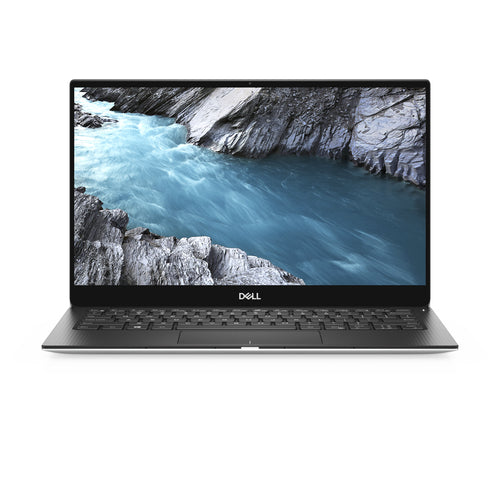 Laptop with a scenic display on a white background