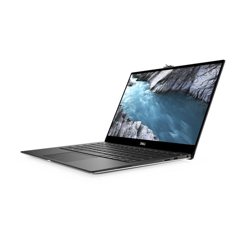 Laptop with a scenic display on a white background