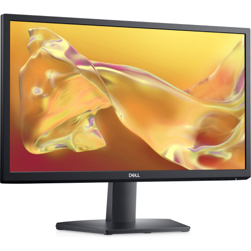 Dell monitor with colorful abstract design on the screen