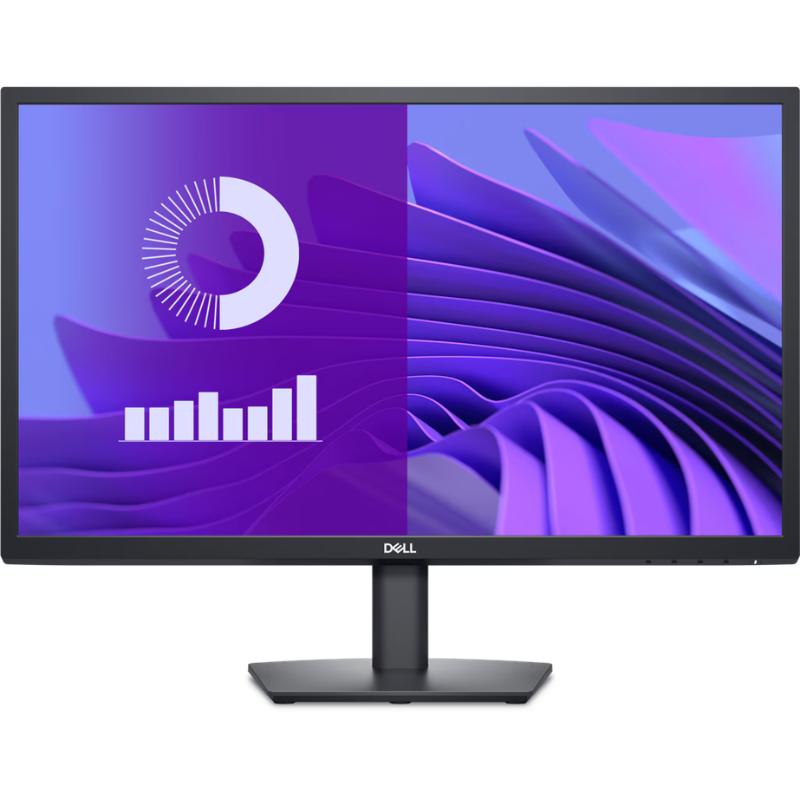 Dell monitor with a colorful display on a white background
