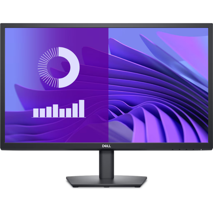 Dell monitor with a colorful display on a white background