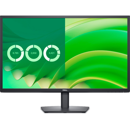 Dell monitor with green display on a white background