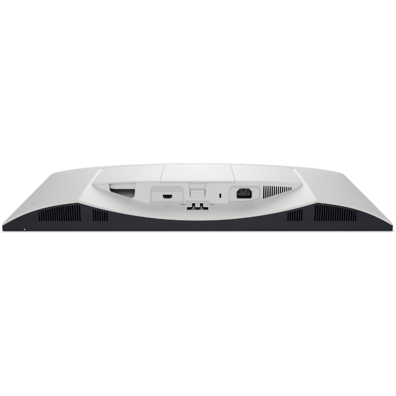 Back view of a computer monitor with ports on a white background