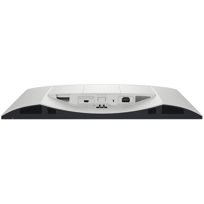 Back view of a computer monitor with ports on a white background