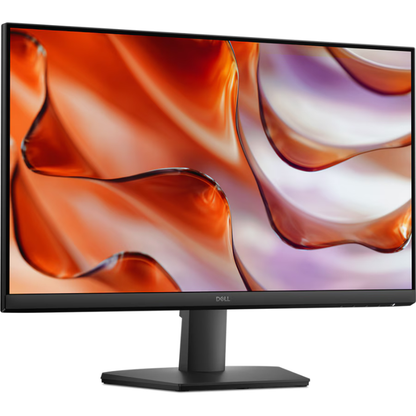 Dell monitor with a colorful abstract design on the screen
