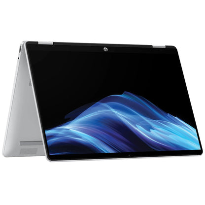 Two HP laptops on a white background