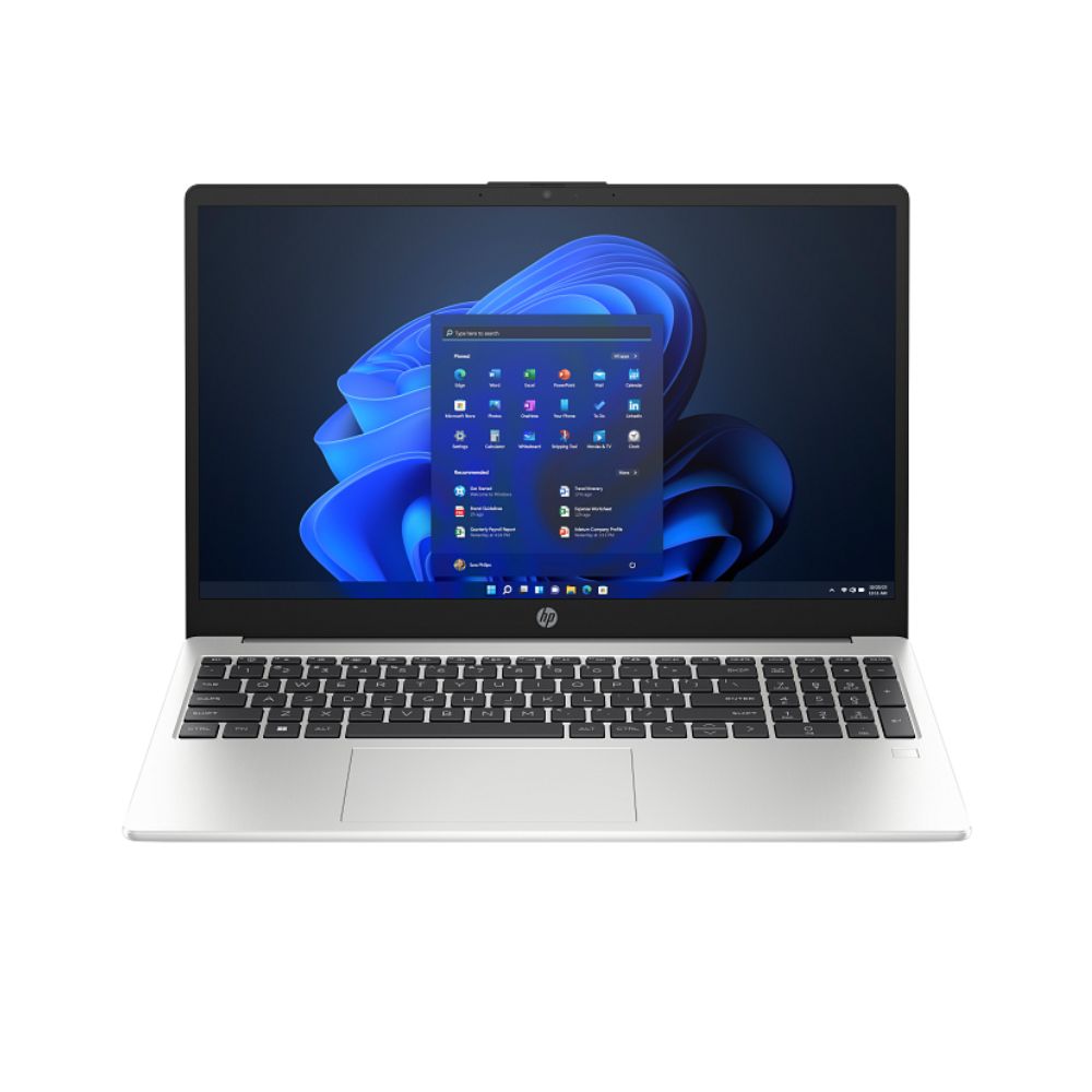 HP 250 G10 Core i5 13th Gen 8GB RAM 512GB SSD Laptop with a blue abstract design on the screen on a white background