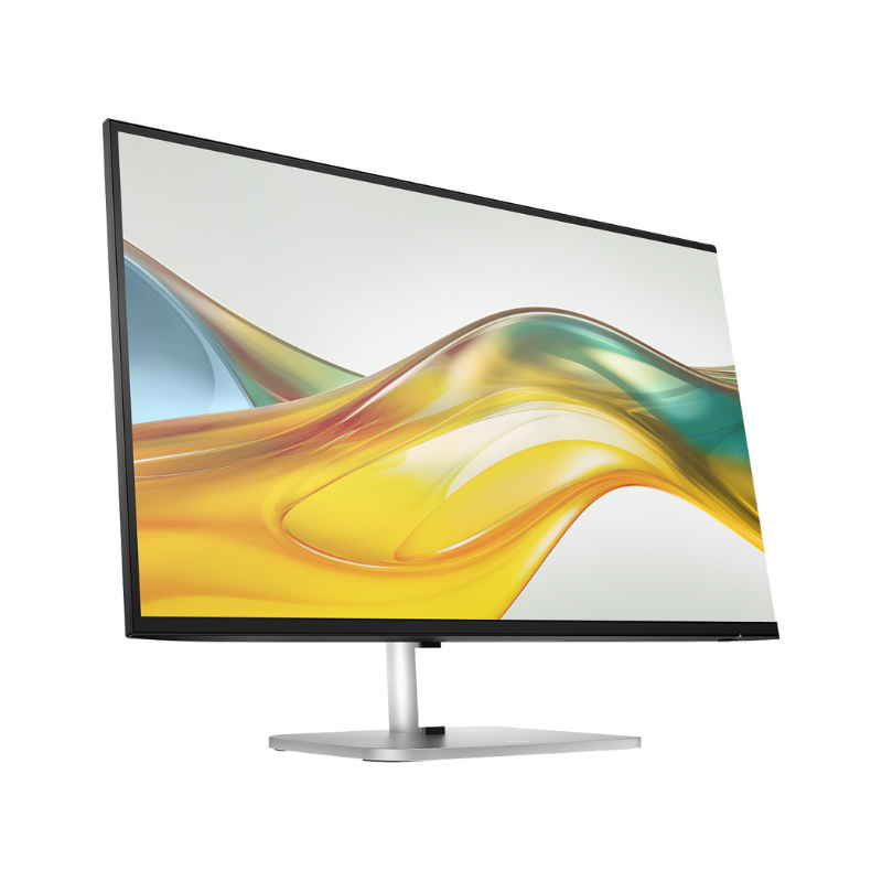 monitor with colorful display on a white background