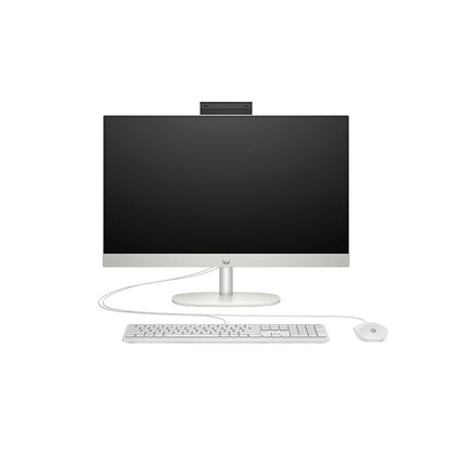 Computer monitor with keyboard and mouse on a white background