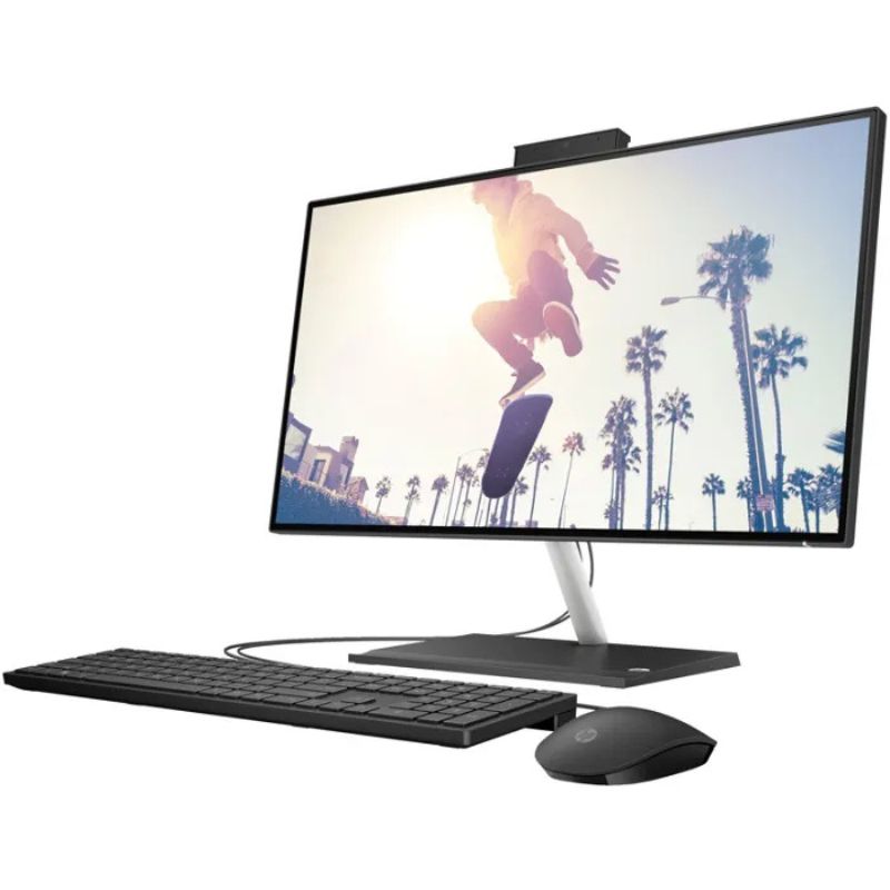 Computer monitor with keyboard and mouse on a white background