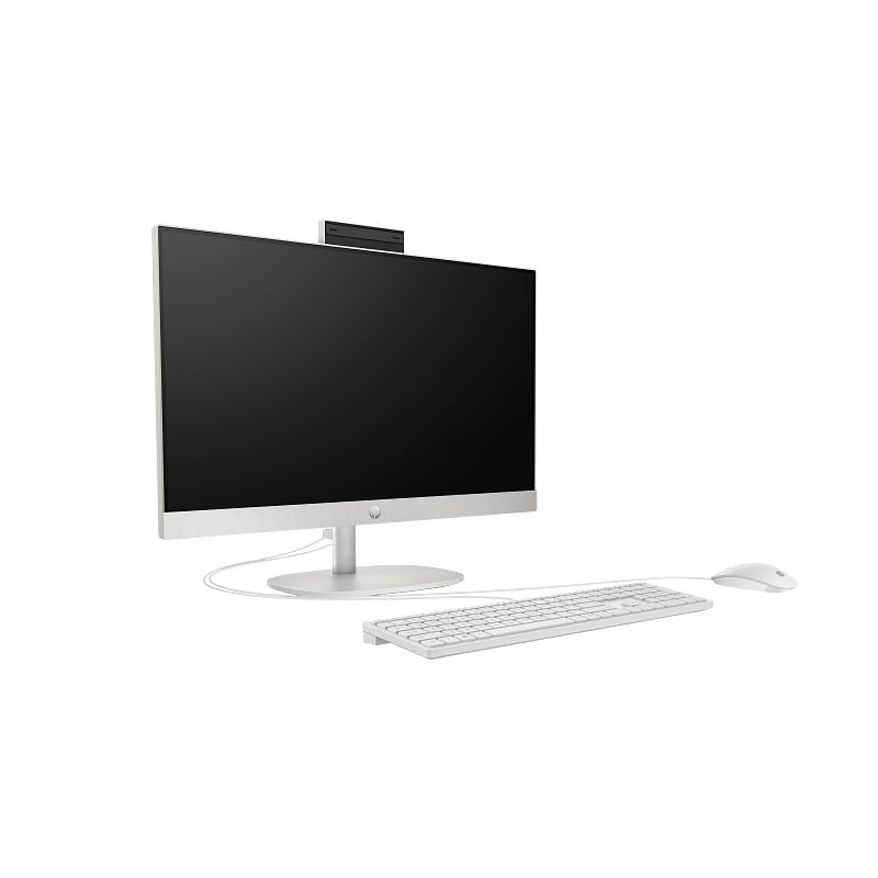 Computer monitor with keyboard on a white background